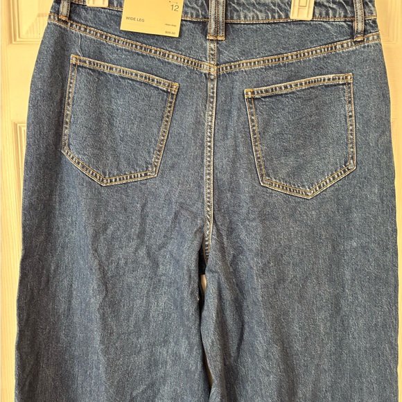 Classic wide Leg Blue Denim Women's Jeans on 34th Y2K 90s - Picture 6 of 7